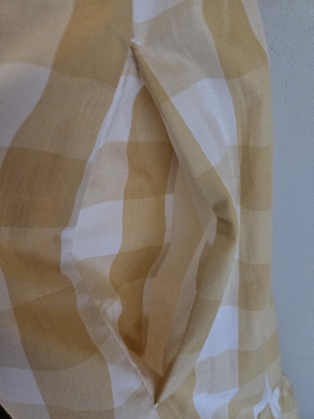 Abercrombie&Fitch 100% Cotton Gingham Smocked Tiered Maxi Dress Butter Yellow LT - Picture 8 of 16